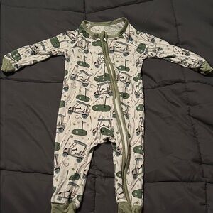Green and White Infant One Piece